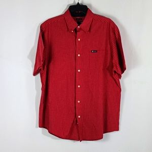 Champs Easy Care red plaid shirt men size large